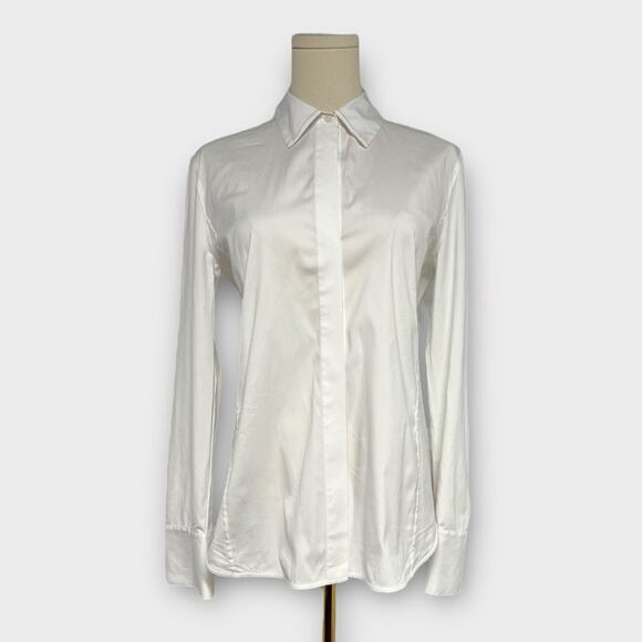 Lafayette 148 New York Tops - Lafayette 148 New York Hayward Stretch Cotton Blend Button-up Shirt Size 4